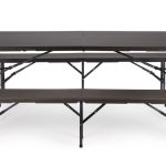 Sklopivi set sto180cm sa 2 klupe ratan brown