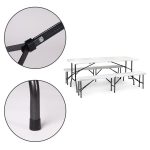 Sklopivi sto 180cm + 2 klupe beli - Слика 6