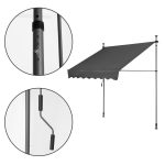 Tenda za terasu i balkon sa podešavanjem visine 2X1.2M Grey Multigarden - Слика 4