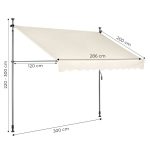 Tenda za terasu i balkon sa podešavanjem visine 3x1.2m Beige Multigarden - Слика 5