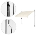 Tenda za terasu i balkon sa podešavanjem visine 3x1.2m Beige Multigarden - Слика 6