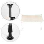 Tenda za terasu i balkon sa podešavanjem visine 3x1.2m Beige Multigarden - Слика 8