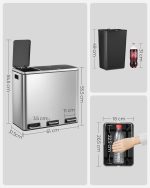 Trostruka kanta za odvajanje otpada, 3x18l - Слика 7