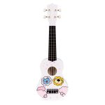 Ukulele drvena gitara za decu sa 4 najlonske žice i trzalicom bela– ECOTOYS - Слика 4