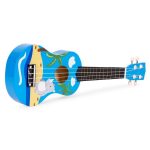 Ukulele drvena gitara za decu sa 4 najlonske žice i trzalicom plava – ECOTOYS - Слика 5