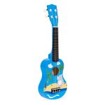 Ukulele drvena gitara za decu sa 4 najlonske žice i trzalicom plava – ECOTOYS - Слика 6