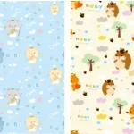 PLAYTIME sklopiva dvostrana podloga  Ježići + Mačići 120x120x1 cm