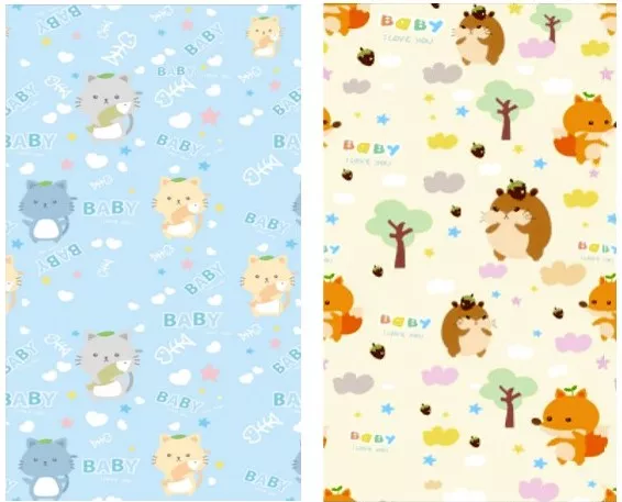 Designs-120-new-2 PLAYTIME sklopiva dvostrana podloga Ježići + Mačići 120x120x1 cm - Слика 1