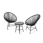 Bistro set od čelika i ratana, 3 dela - Слика 2