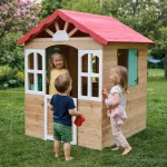 Dečija drvena kućica za igru na otvorenom KINDER HOME - za dvorište i baštu, 115×102×129 cm - Слика 8