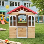 Dečija drvena kućica za igru na otvorenom KINDER HOME - za dvorište i baštu, 115×102×129 cm - Слика 6
