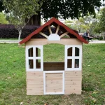 Dečija drvena kućica za igru na otvorenom KINDER HOME - za dvorište i baštu, 115×102×129 cm - Слика 3