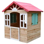 Dečija drvena kućica za igru na otvorenom KINDER HOME - za dvorište i baštu, 115×102×129 cm