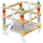 Dečija drvena ljuljaška KINDER HOME sa kaišem i bočnim stranama – do 70 kg, 30×30 cm - Слика 8