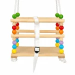 Dečija drvena ljuljaška KINDER HOME sa kaišem i bočnim stranama – do 70 kg, 30×30 cm - Слика 9