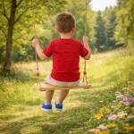 Dečija drvena ljuljaška za dvorište sa konopcima KINDER HOME – prirodno drvo, 33 cm - Слика 7
