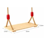 Dečija drvena ljuljaška za dvorište sa konopcima KINDER HOME – prirodno drvo, 33 cm - Слика 5