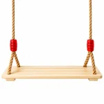 Dečija drvena ljuljaška za dvorište sa konopcima KINDER HOME – prirodno drvo, 33 cm - Слика 4