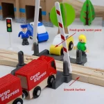 Dečiji drveni voz KINDER HOME, 88 delova, lokomotiva sa baterijom, 3+ - Слика 7