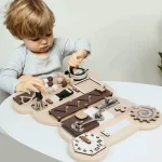 Montesori drvena tabla za motoriku Medved KINDER HOME - Слика 2