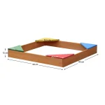 Dečiji drveni peskarnik KINDER HOME sa 4 sedišta – 90x90 cm, za dvorište i baštu - Слика 3