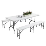 Prenosivi pivski sto sa klupama 181x70cm - Слика 5