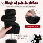 Maca Halloween penjalica i grebalica za Mačke do plafona 300cm Crna - Слика 7