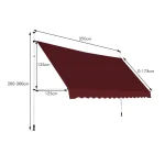 Montelux Easy 350x120cm Bordo Balkonska Tenda - Слика 3