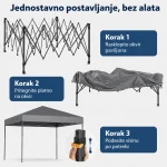 Venturo Garden 3x3m Sivi Paviljon sa mehanizmom - Слика 5