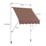 Montelux Easy 150x120cm Braon Balkonska Tenda - Слика 3