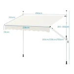 Montelux Easy 250x120cm Krem Balkonska Tenda - Слика 3