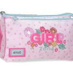 ENSO GIRL ZONE prazna pernica sa 3 pregrade - pink