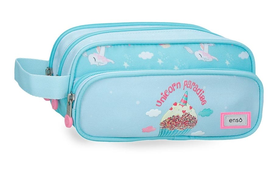 210090407035 ENSO UNICORN PARADISE prazna pernica sa 3 pregrade - sky blue - Слика 1