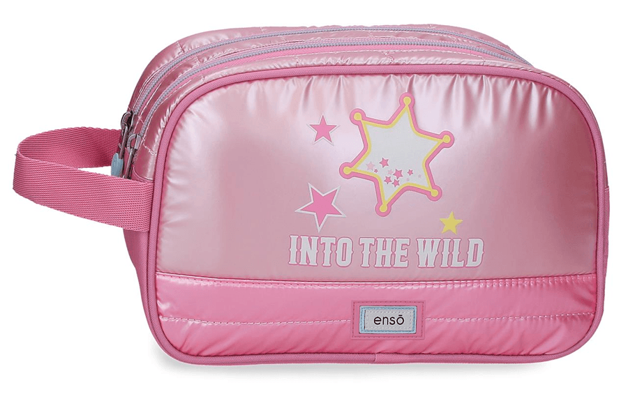 210094436070 ENSO INTO THE WILD dečiji neseser sa 2 pregrade - pink - Слика 1