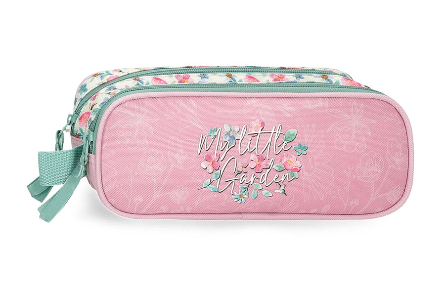 3064242 MOVOM MY LITTLE GARDEN prazna pernica sa 2 pregrade - pink - Слика 1