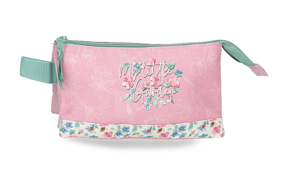 3064342 MOVOM MY LITTLE GARDEN prazna pernica sa 3 pregrade - pink - Слика 1