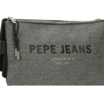 PEPE JEANS EDEMON prazna pernica sa 3 pregrade - siva