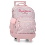 PEPE JEANS MIA ranac za školu sa točkićima - light pink