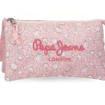 PEPE JEANS MIA prazna pernica sa 3 pregrade - light pink