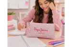 PEPE JEANS MIA prazna pernica sa 3 pregrade - light pink - Слика 2