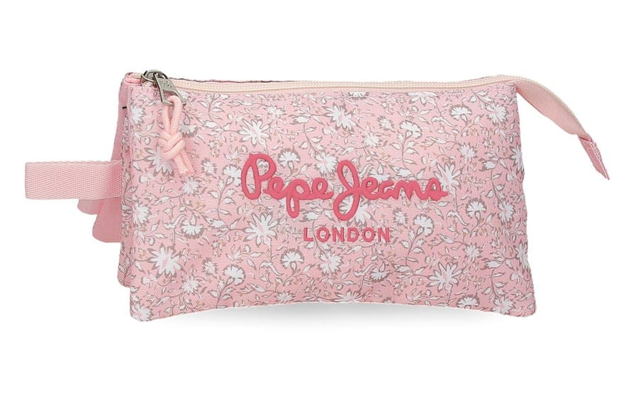 410107405076 PEPE JEANS MIA prazna pernica sa 3 pregrade - light pink - Слика 1