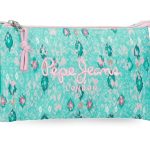 PEPE JEANS SUN prazna pernica sa 3 pregrade - tirkizna