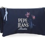 PEPE JEANS LENAY prazna pernica sa 3 pregrade - teget