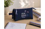 PEPE JEANS LENAY prazna pernica sa 3 pregrade - teget - Слика 2