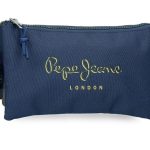 PEPE JEANS ARWYN prazna pernica sa 3 pregrade - teget