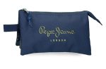 PEPE JEANS ARWYN prazna pernica sa 3 pregrade - teget
