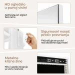 Okretno Ogledalo sa Čivilukom i LED Ormarićem Beli - Слика 8