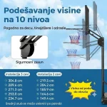 Sportivo Koš podesive visine od 150 do 305 cm - Слика 5