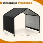 Domaro Nadstrešnica za pse sa vodootpornim krovom - Слика 3