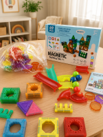 Magnetni konstruktor set Rainbow Ball run 69 delova A1571502B Magnetne kocke - Слика 7